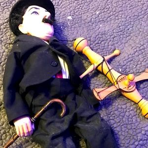 Wooden handmade Chaplin Puppet